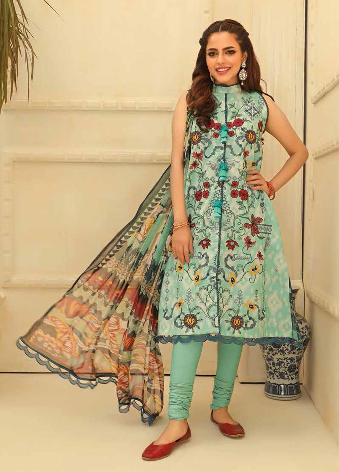 Zara Ali by Magns Textiles Embroidered Lawn Suits Unstitched 3 Piece ZRA21L 07 - Luxury Collection