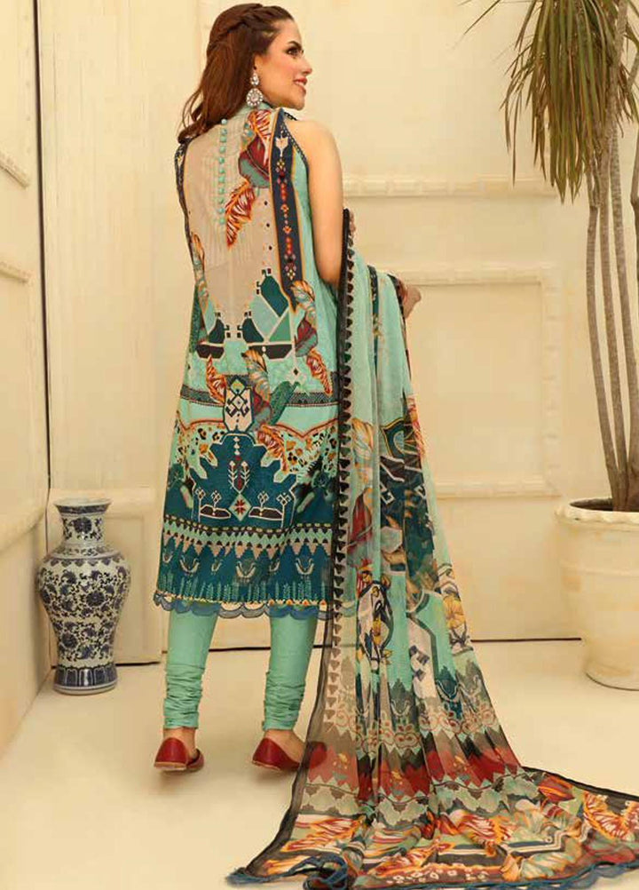 Zara Ali by Magns Textiles Embroidered Lawn Suits Unstitched 3 Piece ZRA21L 07 - Luxury Collection
