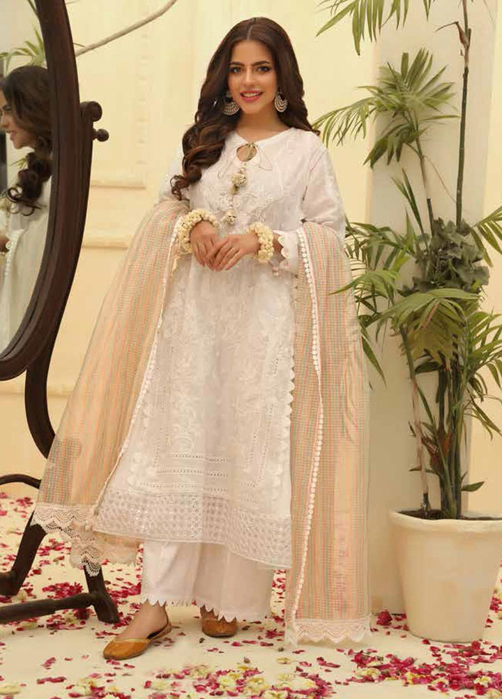 Zara Ali by Magns Textiles Embroidered Lawn Suits Unstitched 3 Piece ZRA21L 08 - Luxury Collection