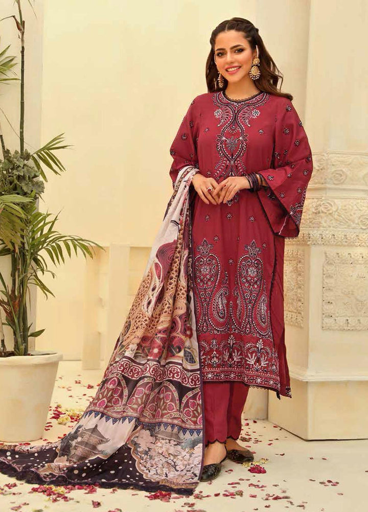 Zara Ali by Magns Textiles Embroidered Lawn Suits Unstitched 3 Piece ZRA21L 11 - Luxury Collection