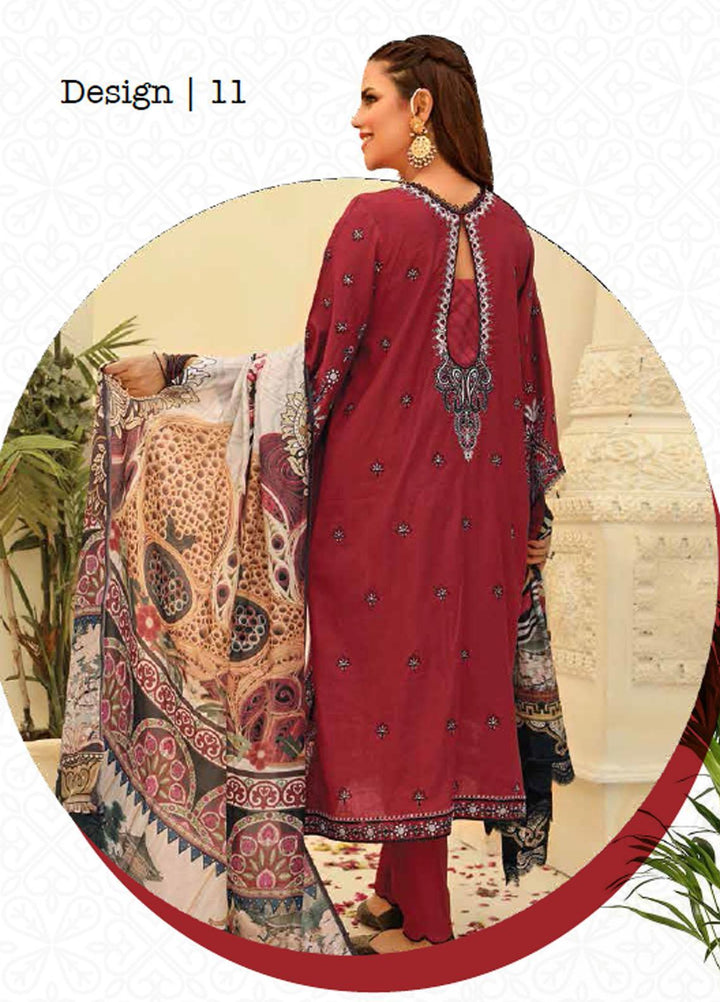Zara Ali by Magns Textiles Embroidered Lawn Suits Unstitched 3 Piece ZRA21L 11 - Luxury Collection