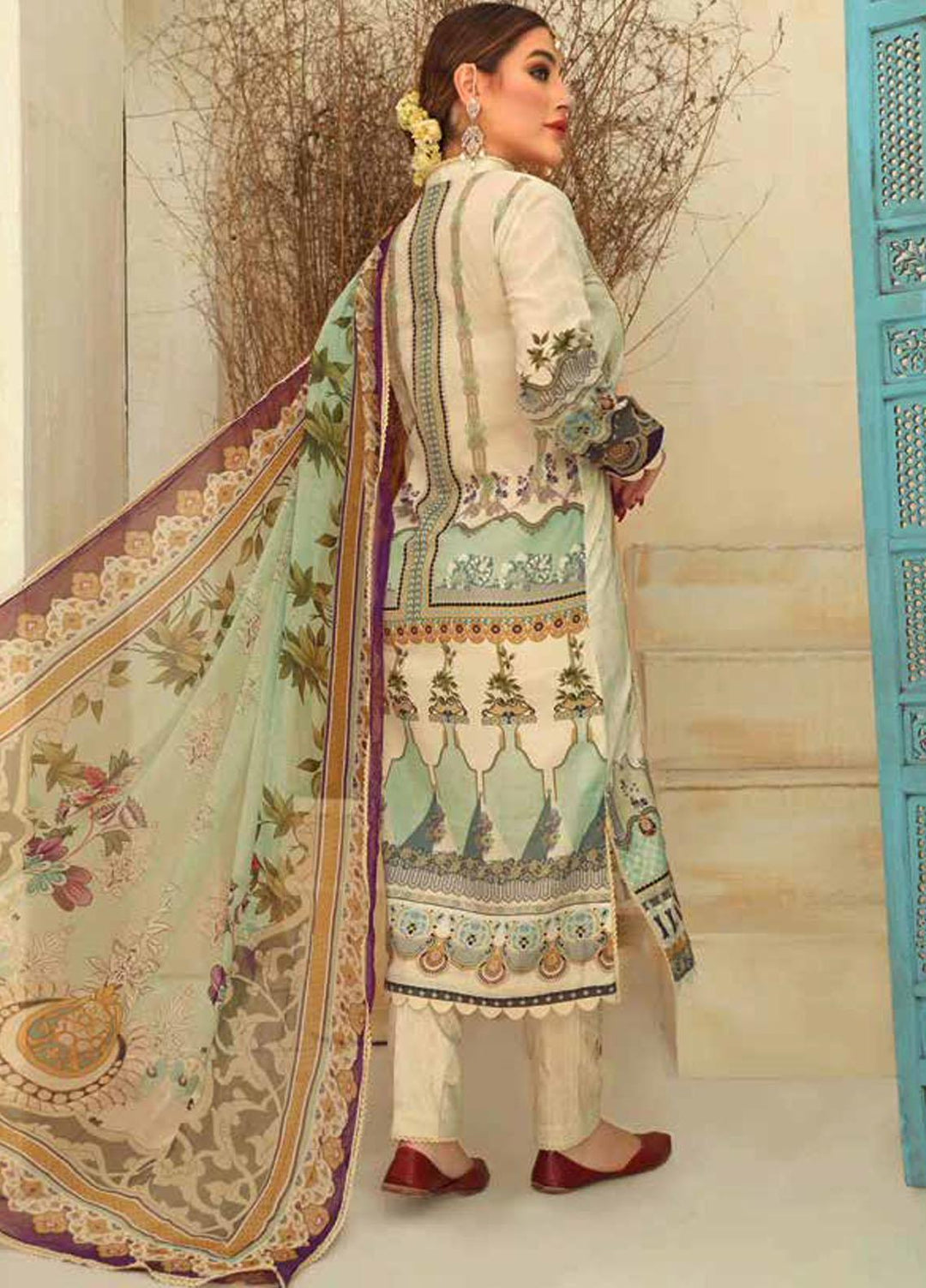 Zara Ali by Magns Textiles Embroidered Lawn Suits Unstitched 3 Piece ZRA21L 13 - Luxury Collection