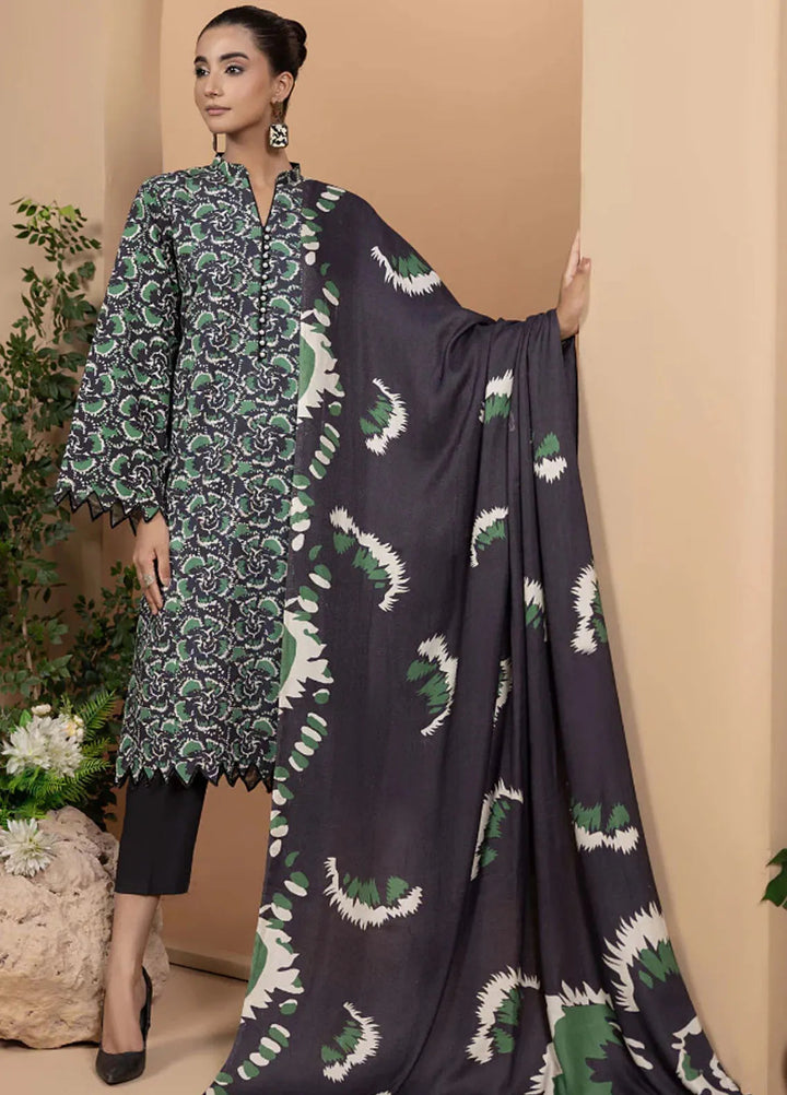 Zara By Humdum Printed Khaddar Suit Unstitched 3 Piece HD24ZK D-04 - Winter Collection