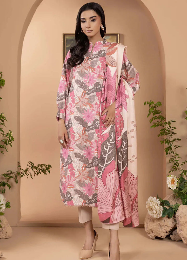 Zara By Humdum Printed Khaddar Suit Unstitched 3 Piece HD24ZK D-09 - Winter Collection