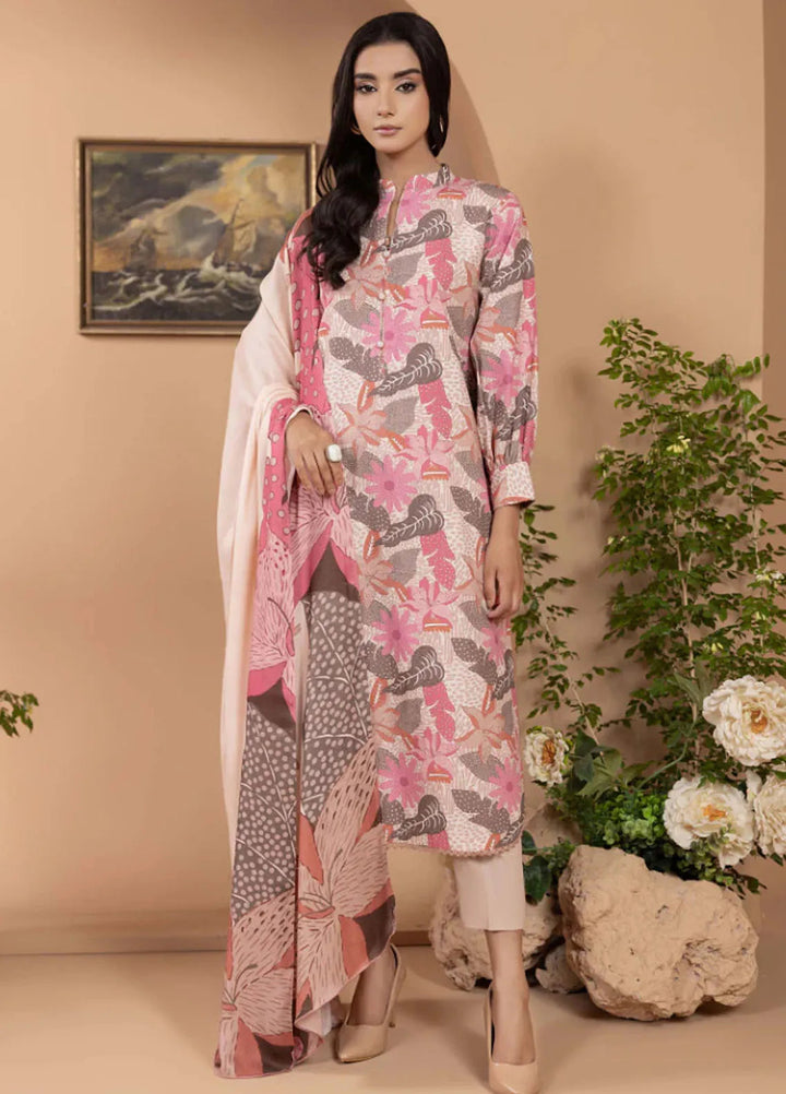 Zara By Humdum Printed Khaddar Suit Unstitched 3 Piece HD24ZK D-09 - Winter Collection