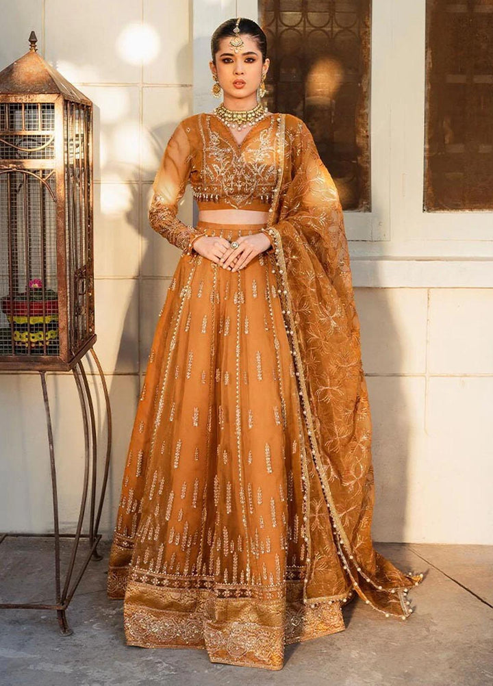 Zara By Shurooq Embroidered Organza Suits Unstitched 4 Piece SHQ23Z Dhoop Kinaray - Premium Collection