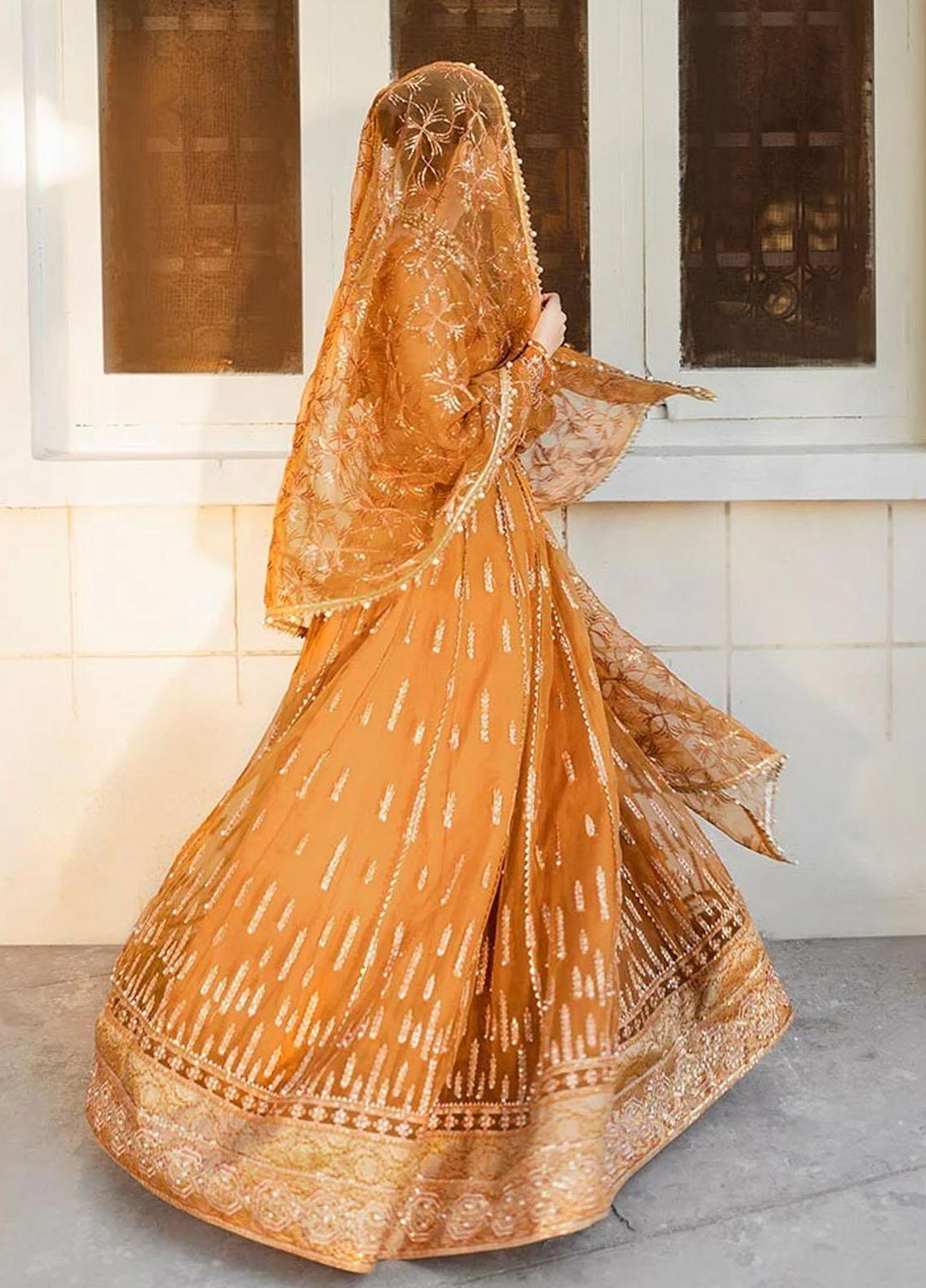 Zara By Shurooq Embroidered Organza Suits Unstitched 4 Piece SHQ23Z Dhoop Kinaray - Premium Collection