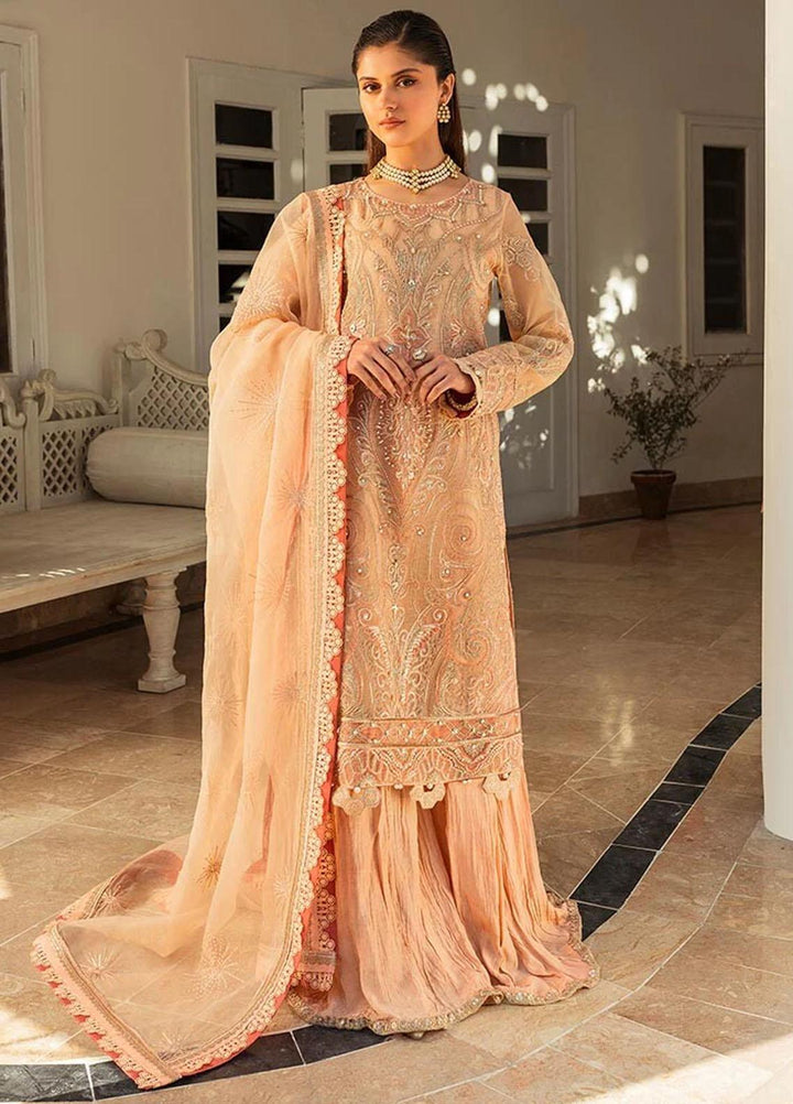 Zara By Shurooq Embroidered Organza Suits Unstitched 4 Piece SHQ23Z Mushkpuri - Premium Collection