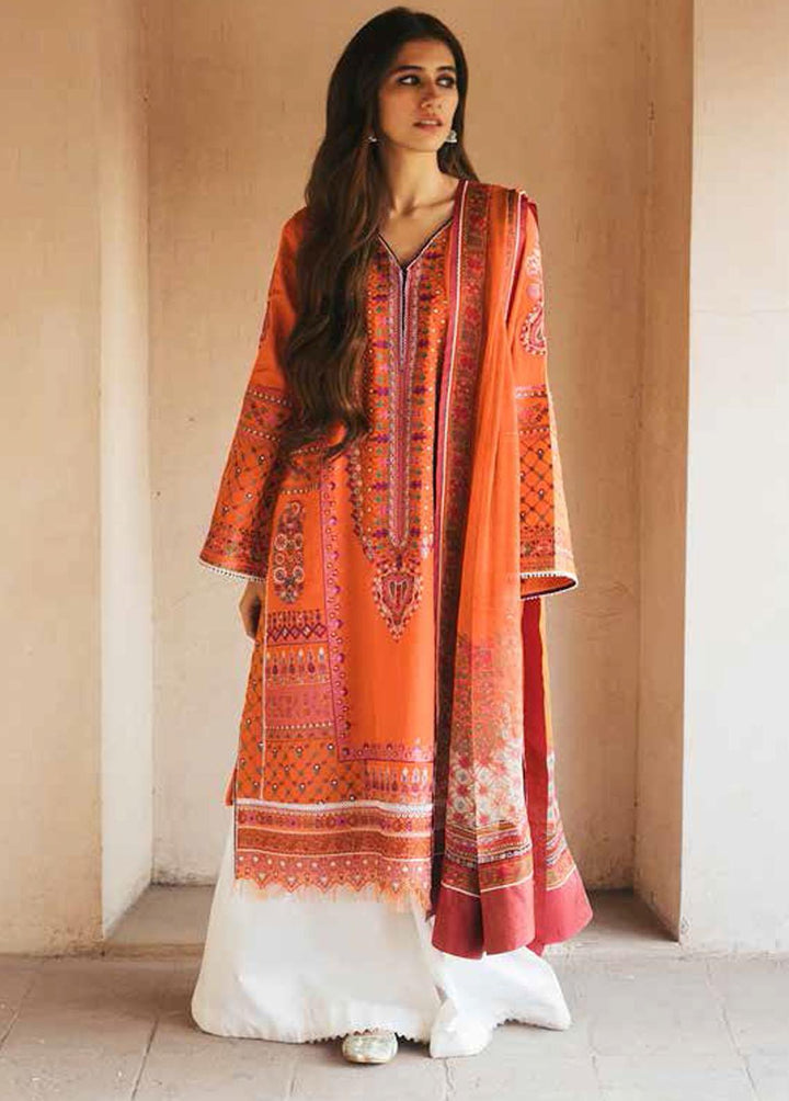 Zara Shahjahan Embroidered Lawn Suits Unstitched 3 Piece ZSJ22E Aabroo B - Luxury Collection