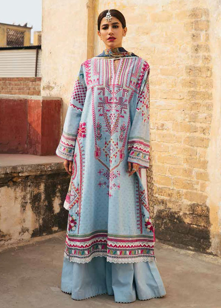 Zara Shahjahan Embroidered Lawn Suits Unstitched 3 Piece ZSJ22E Chandi A - Luxury Collection