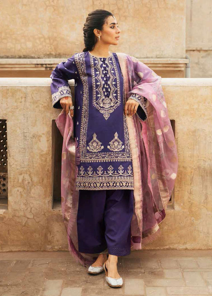 Zara Shahjahan Embroidered Lawn Suits Unstitched 3 Piece ZSJ22E Naaz B - Luxury Collection