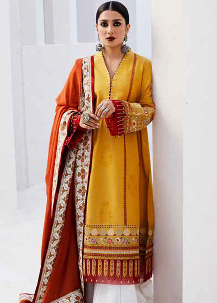 Zara Shahjahan Embroidered Jacquard Suits Unstitched 3 Piece ZS24SS D-10A Sandal - Summer Collection