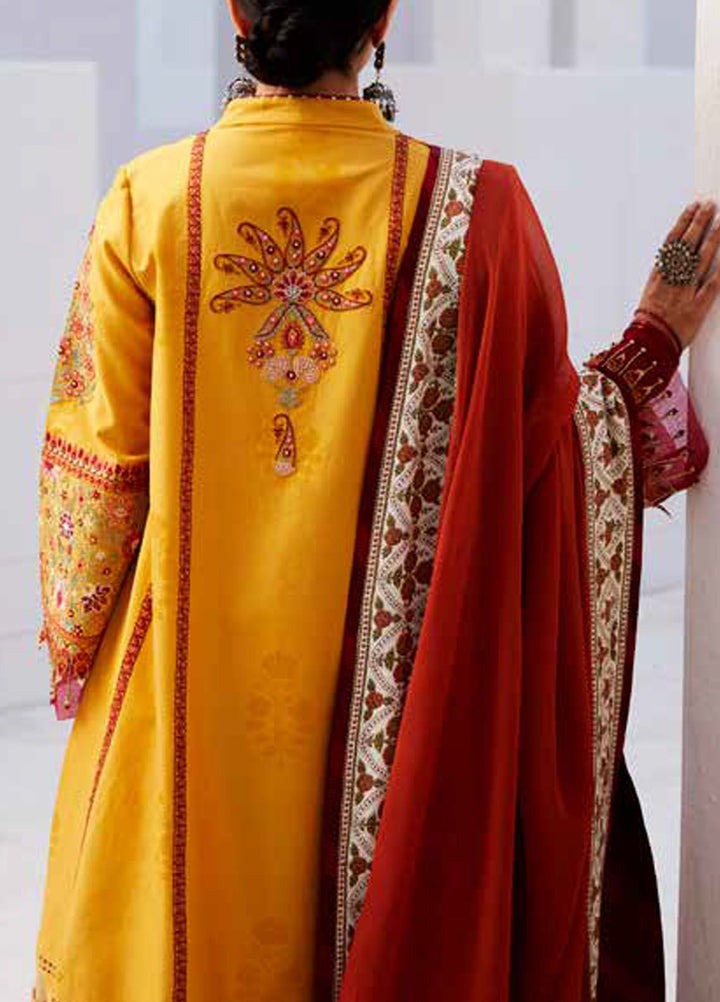 Zara Shahjahan Embroidered Jacquard Suits Unstitched 3 Piece ZS24SS D-10A Sandal - Summer Collection