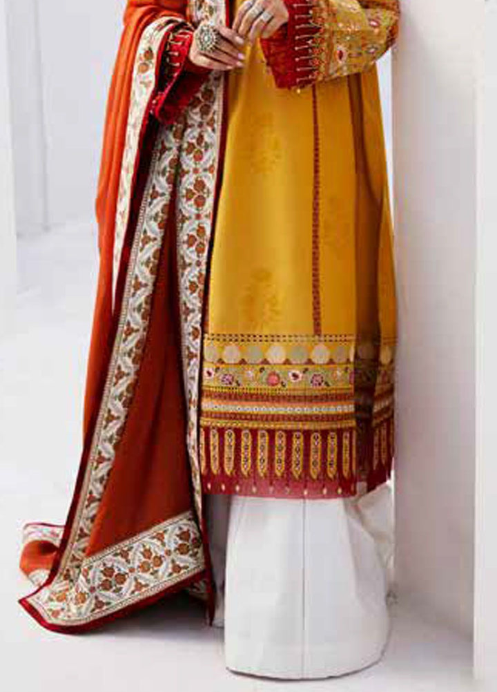 Zara Shahjahan Embroidered Jacquard Suits Unstitched 3 Piece ZS24SS D-10A Sandal - Summer Collection