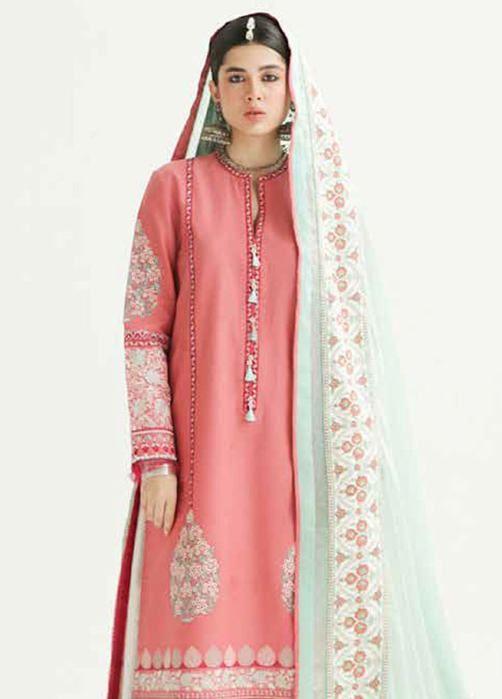 Zara Shahjahan Embroidered Jacquard Suits Unstitched 3 Piece ZS24SS D-10B Sandal - Summer Collection