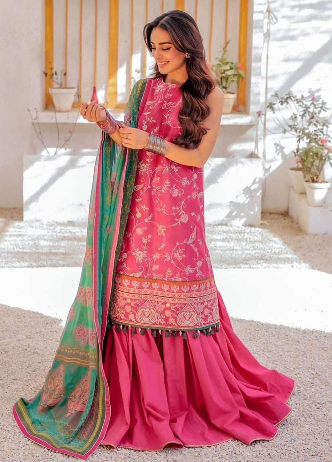 Zara Shahjahan Embroidered Jacquard Suits Unstitched 3 Piece ZS24SS D-3B Korina - Summer Collection