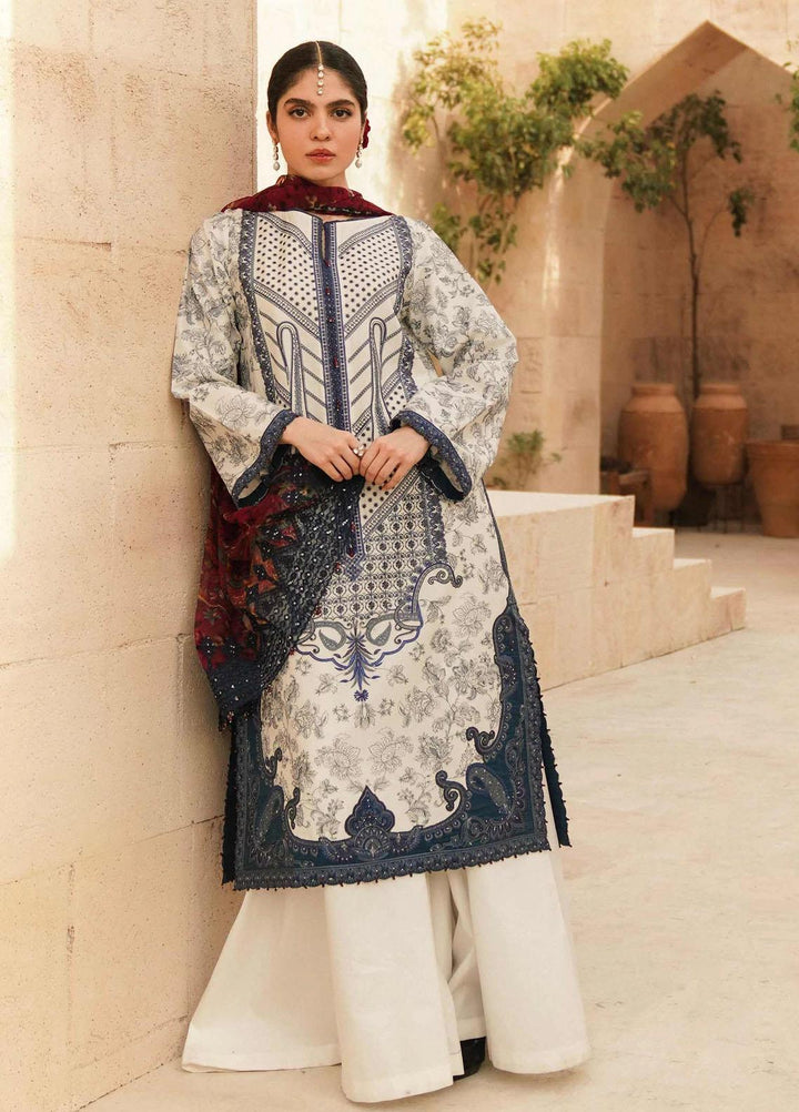 Zara Shahjahan Embroidered Lawn Suits Unstitched 3 Piece ZS22L MEER - Luxury Collection