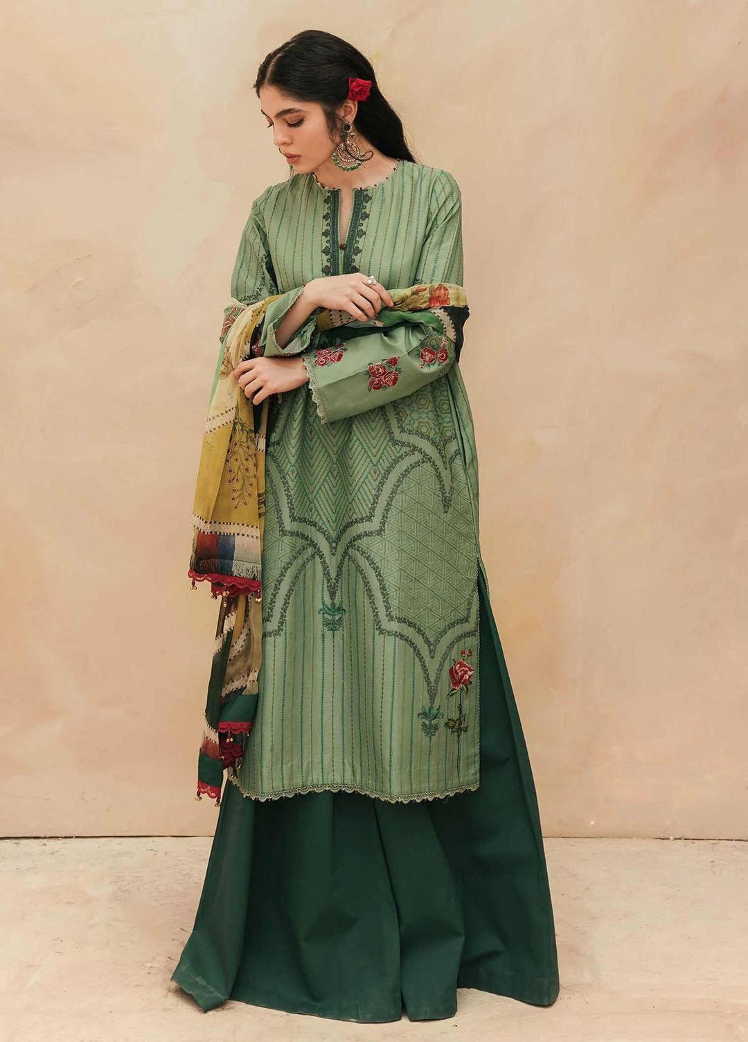 Zara Shahjahan Embroidered Lawn Suits Unstitched 3 Piece ZS22L SIRAJ - Luxury Collection