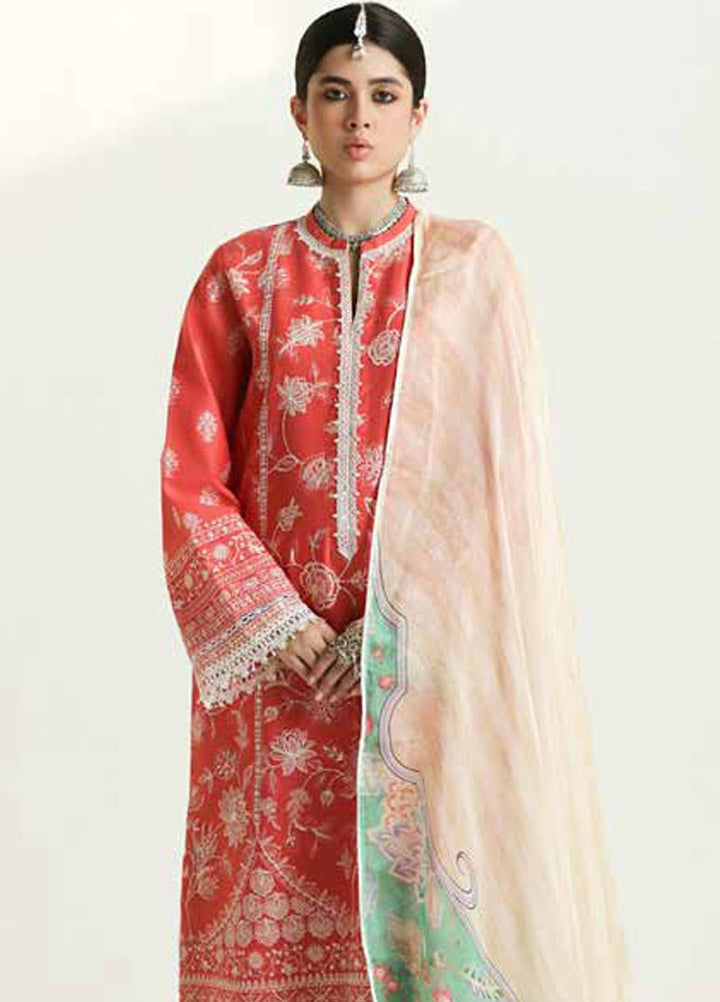 Zara Shahjahan Embroidered Lawn Suits Unstitched 3 Piece ZS24SS D-1A Mahi - Summer Collection