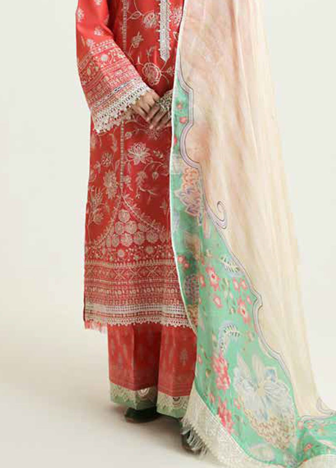 Zara Shahjahan Embroidered Lawn Suits Unstitched 3 Piece ZS24SS D-1A Mahi - Summer Collection