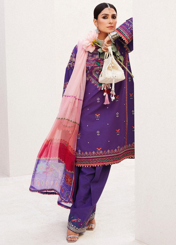 Zara Shahjahan Embroidered Lawn Suits Unstitched 3 Piece ZS24SS D-7B Lamia - Summer Collection