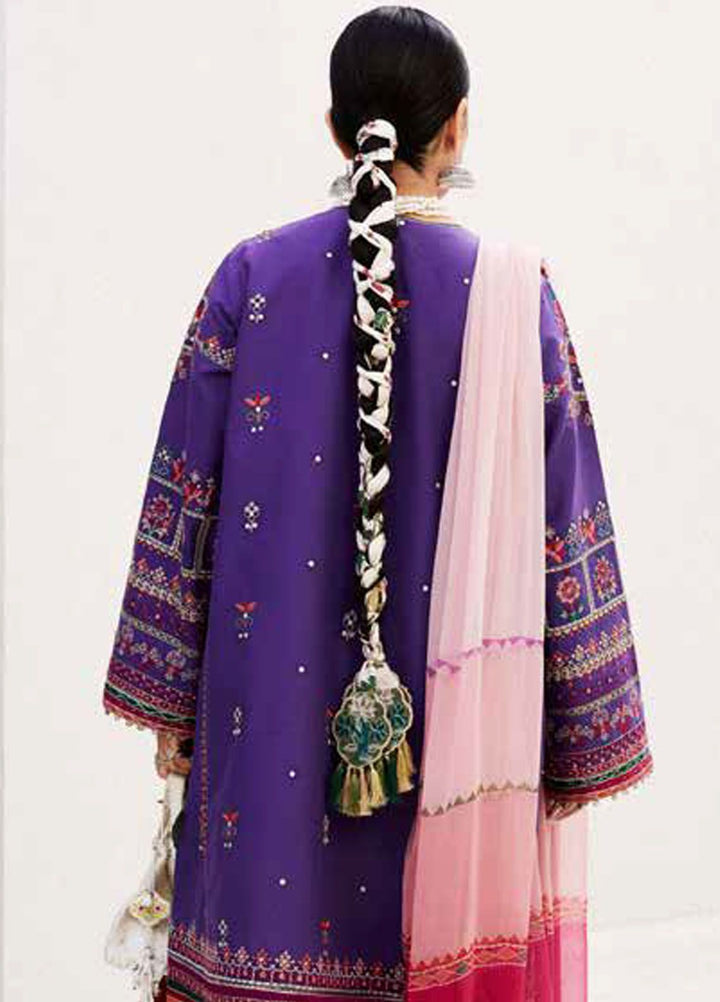 Zara Shahjahan Embroidered Lawn Suits Unstitched 3 Piece ZS24SS D-7B Lamia - Summer Collection