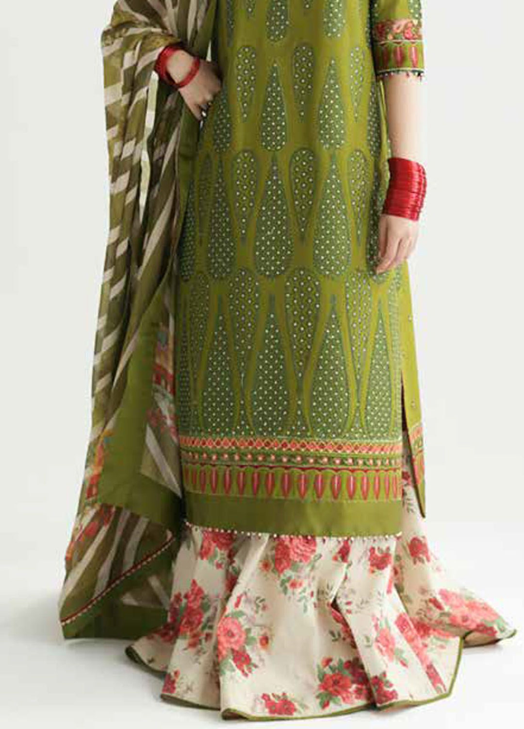 Zara Shahjahan Embroidered Lawn Suits Unstitched 3 Piece ZS24SS D-8B Aaina - Summer Collection