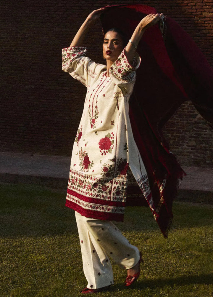 Minor Defect - Zara Shahjahan Embroidered Suit Unstitched 3 Piece ZS24UW D-01 Farideh - Winter Collection