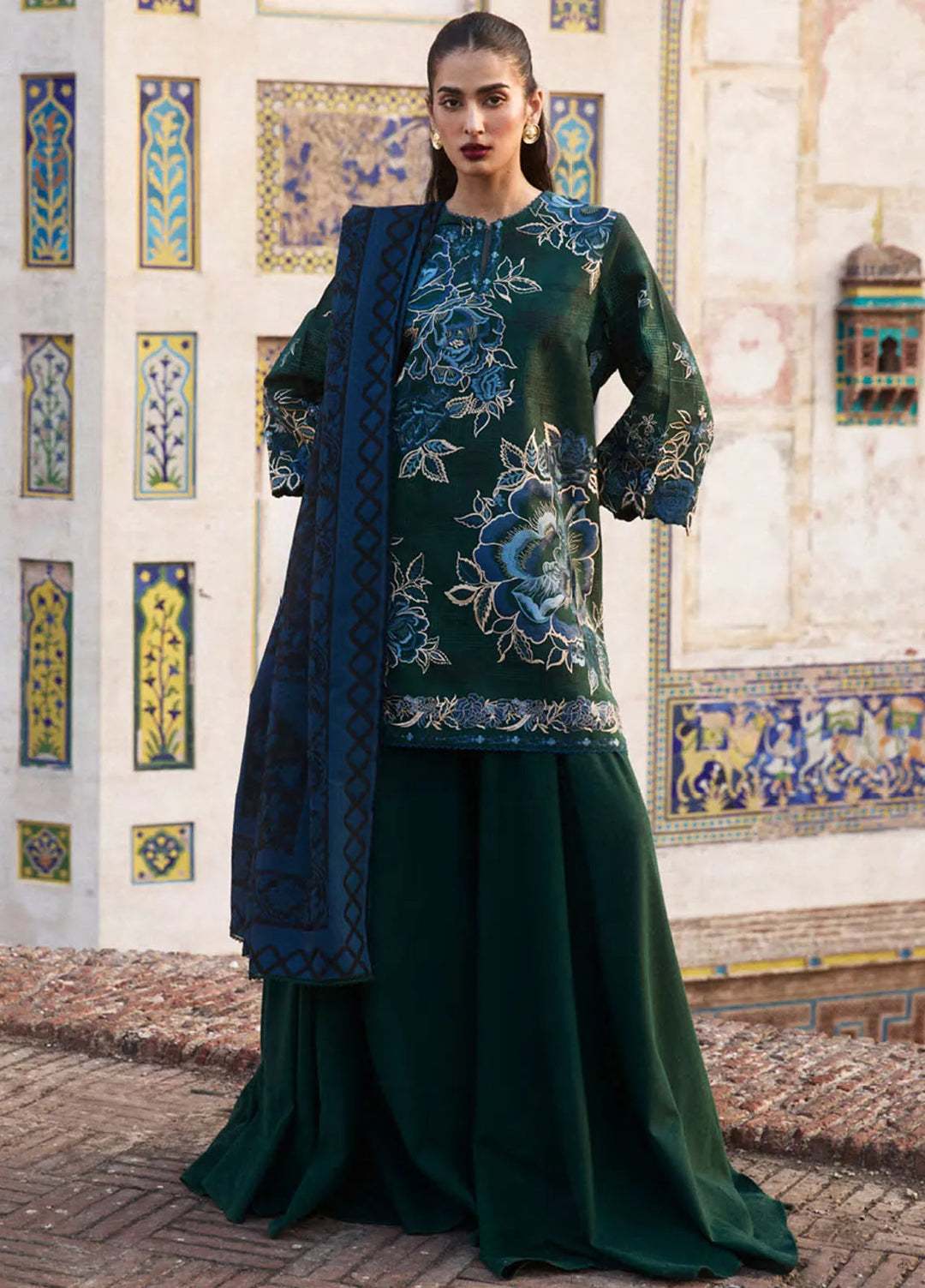 Zara Shahjahan Embroidered Suit Unstitched 3 Piece ZS24UW D-07 Mina - Winter Collection