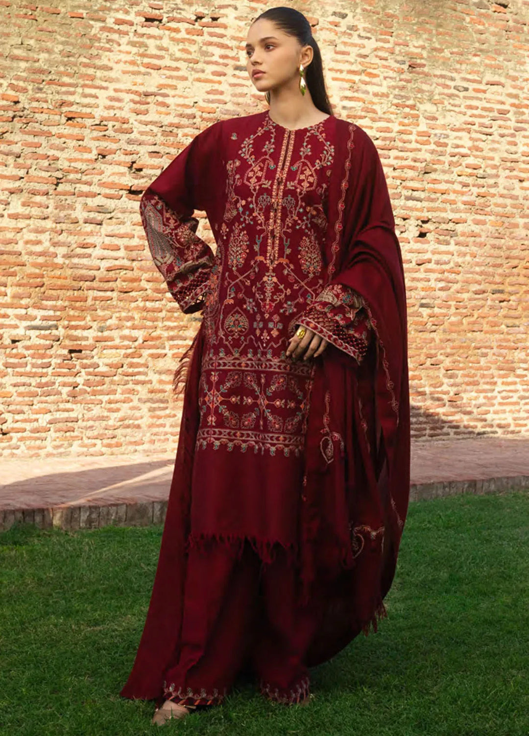 Zara Shahjahan Embroidered Suit Unstitched 3 Piece ZS24UW D-08 Raha - Winter Collection