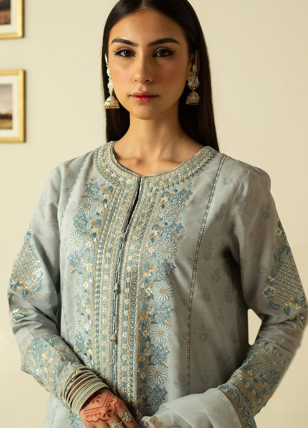 Zara Shahjahan Embroidered  Suits Unstitched 3 Piece ZS23SL-V2 D-01 - Summer Collection