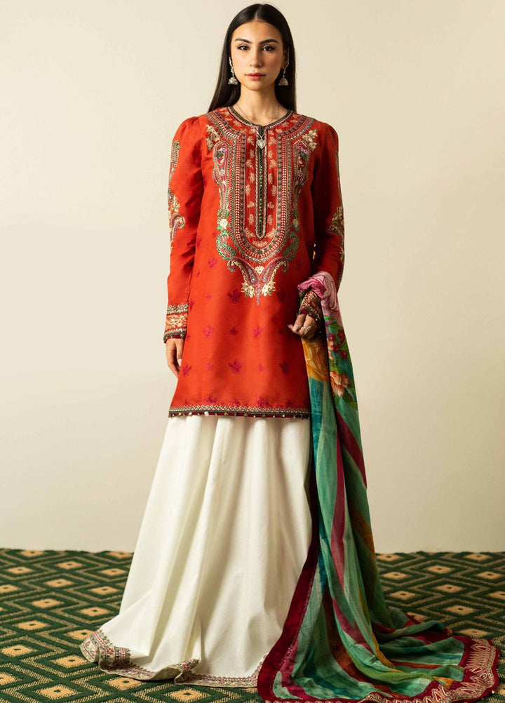Zara Shahjahan Embroidered  Suits Unstitched 3 Piece ZS23SL-V2 D-02 - Summer Collection