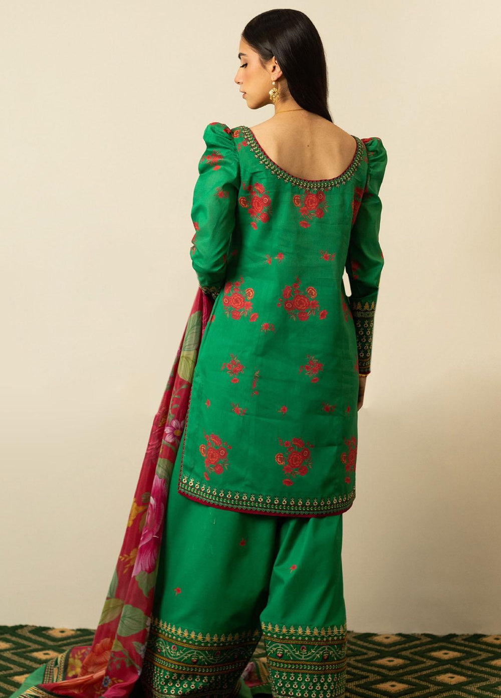 Zara Shahjahan Embroidered  Suits Unstitched 3 Piece ZS23SL-V2 D-07 - Summer Collection
