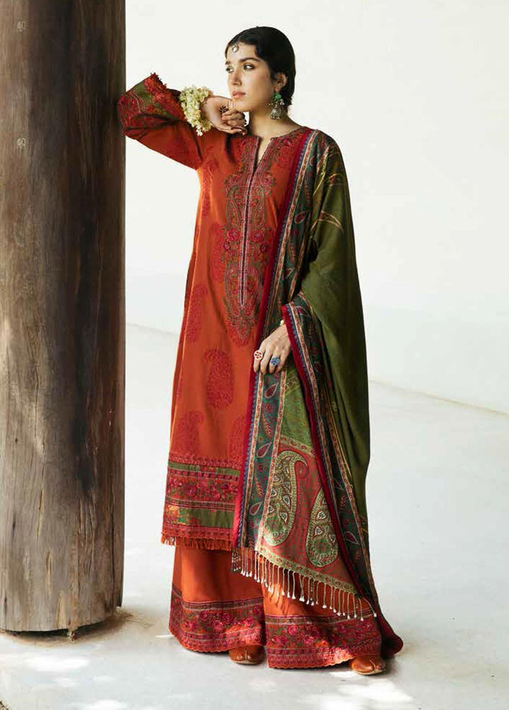Zara Shahjahan Embroidered Linen Suits Unstitched 3 Piece ZS22WS Roshan - Winter Collection