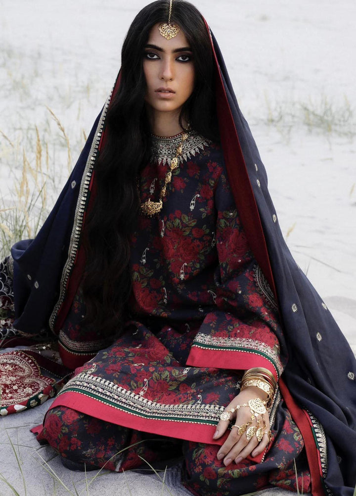 Zara Shahjahan Embroidered Khaddar Suits Unstitched 3 Piece ZS23WL D3 - Winter Luxury Collection