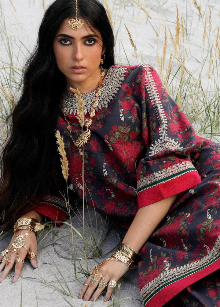 Zara Shahjahan Embroidered Khaddar Suits Unstitched 3 Piece ZS23WL D3 - Winter Luxury Collection