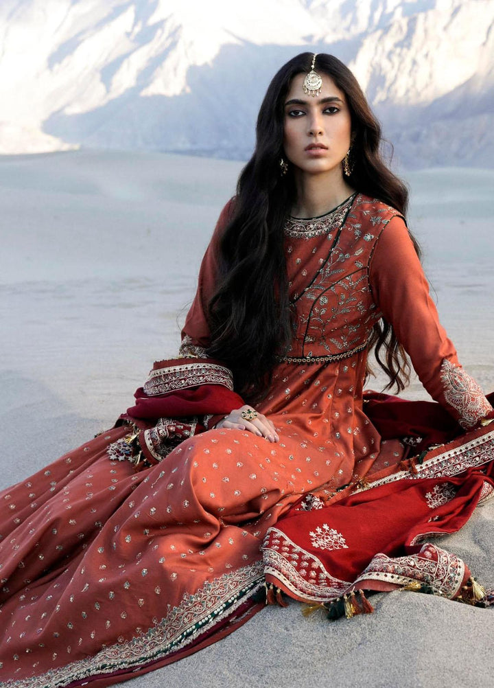 Zara Shahjahan Embroidered Twill Suits Unstitched 3 Piece ZS23WL D4 - Winter Luxury Collection