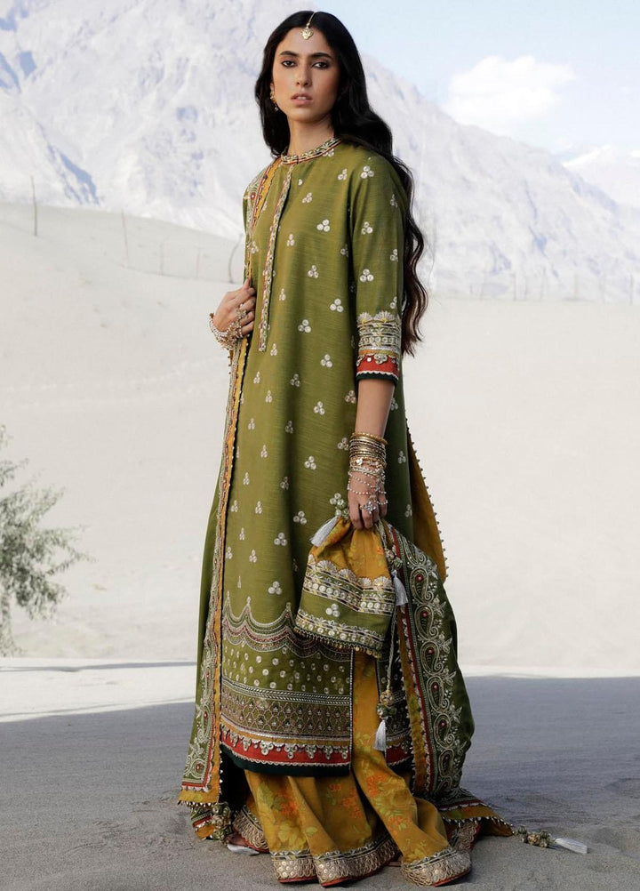 Zara Shahjahan Embroidered Khaddar Suits Unstitched 3 Piece ZS23WL D6 - Winter Luxury Collection