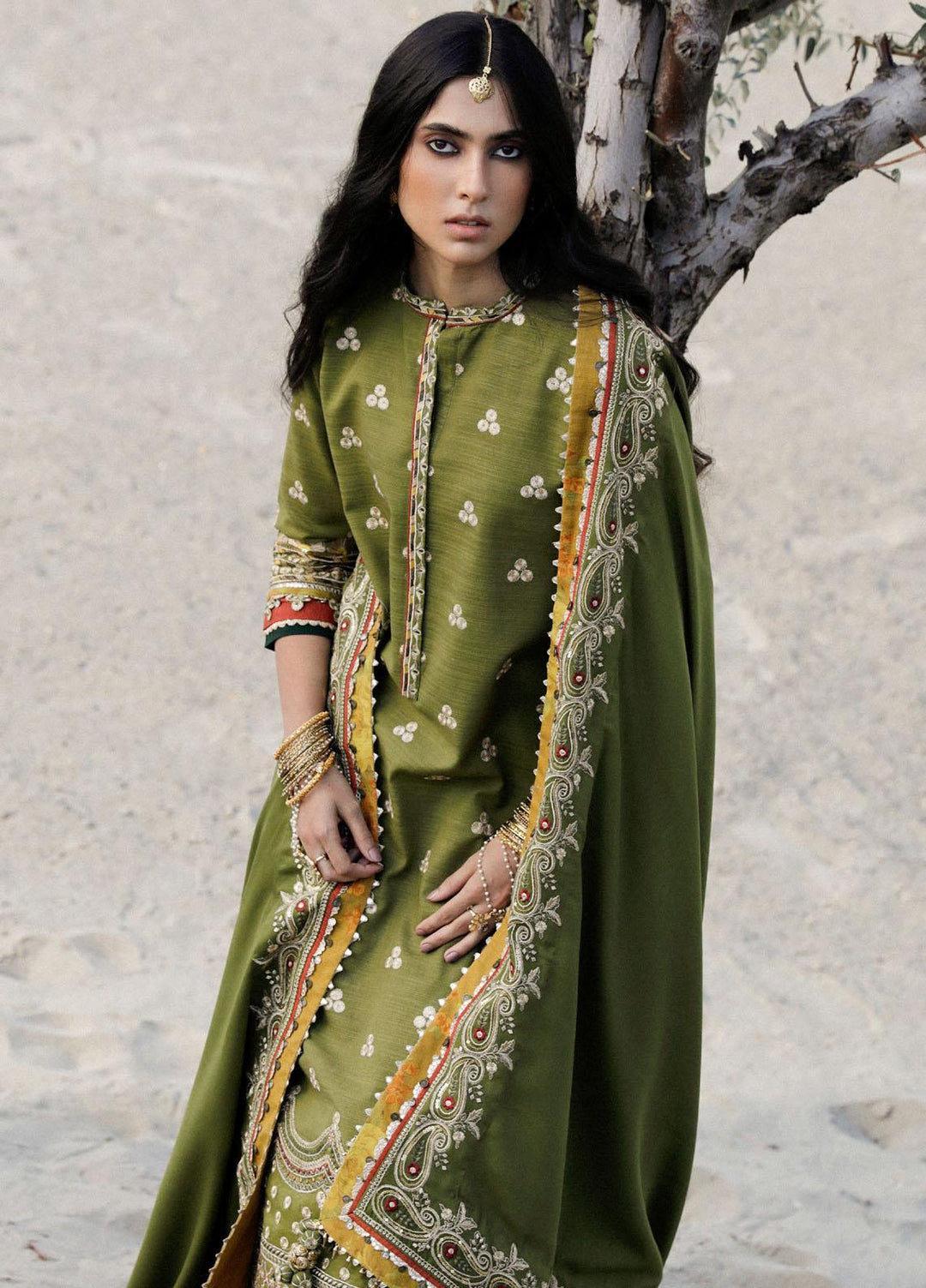 Zara Shahjahan Embroidered Khaddar Suits Unstitched 3 Piece ZS23WL D6 - Winter Luxury Collection