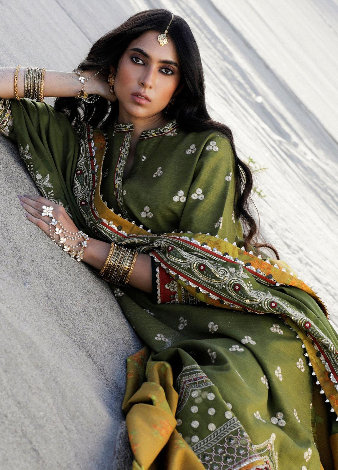 Zara Shahjahan Embroidered Khaddar Suits Unstitched 3 Piece ZS23WL D6 - Winter Luxury Collection