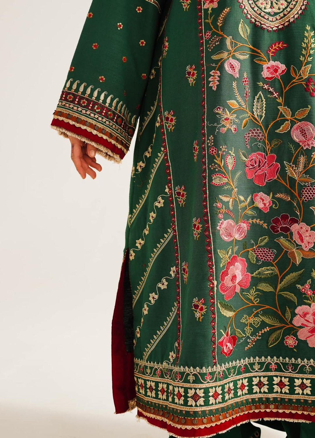 Zara Shahjahan Embroidered Khaddar Suits Unstitched 3 Piece ZS23WL D7 - Winter Luxury Collection