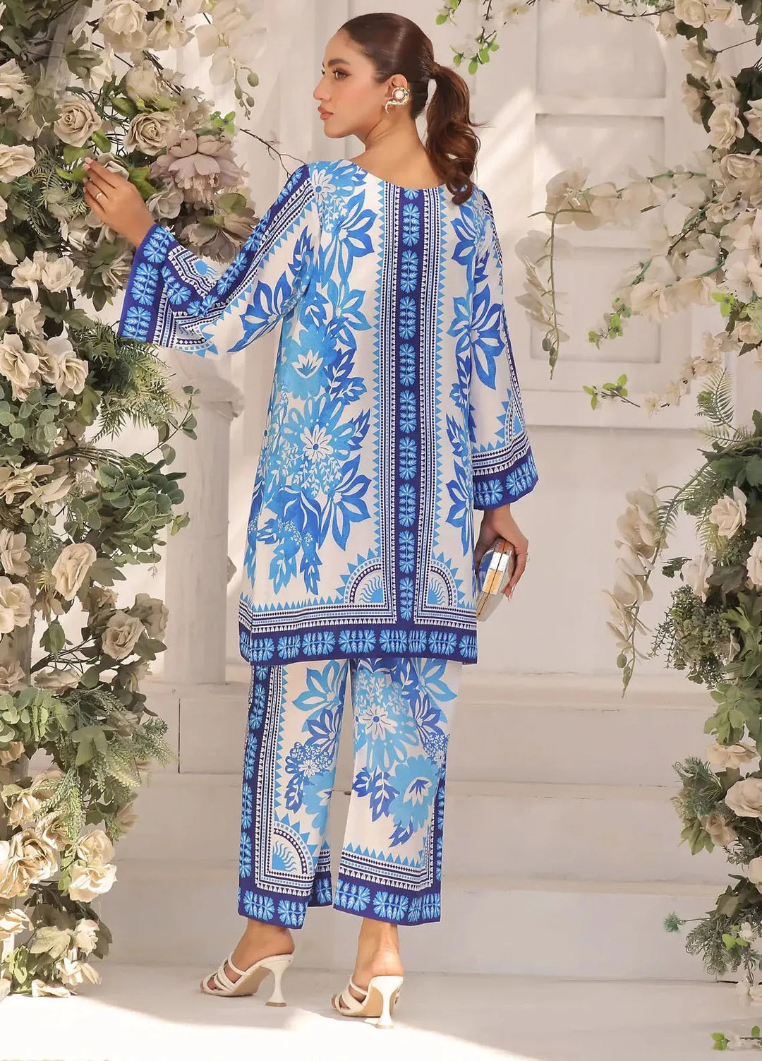 Zara Yamin Pret Printed Cotton Silk 2 Piece Suit Elysian Sky