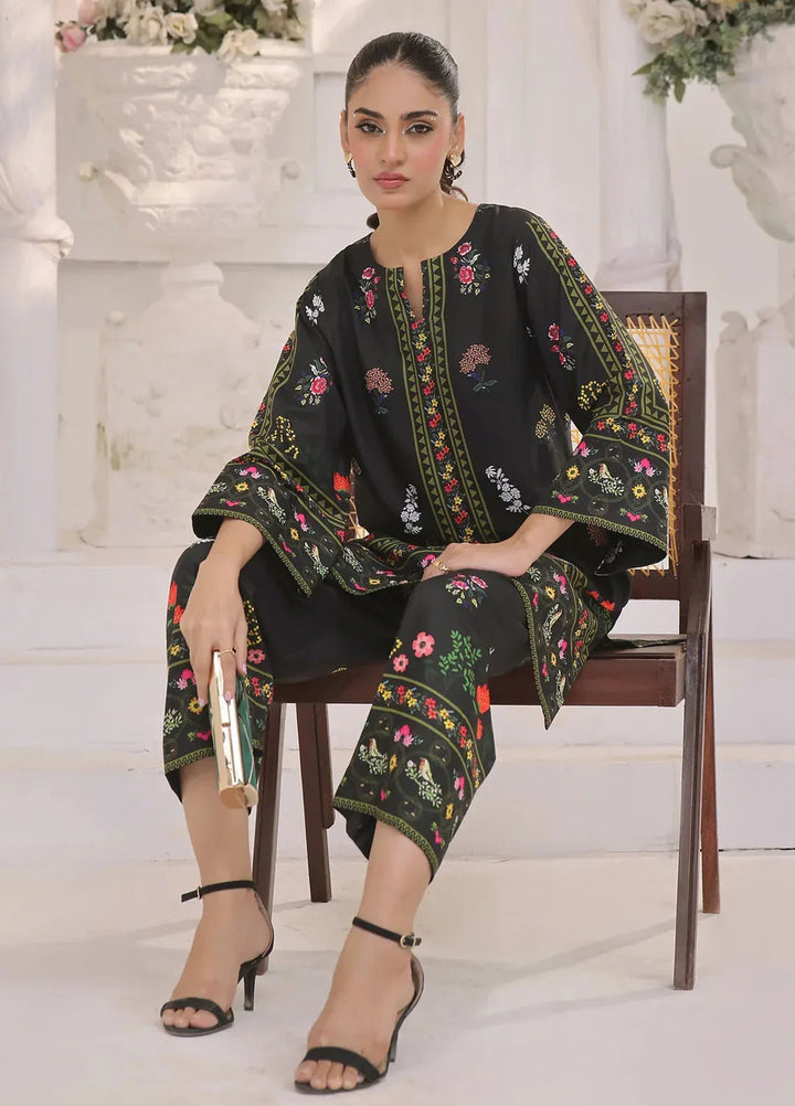 Zara Yamin Pret Printed Cotton Silk 2 Piece Suit Noire