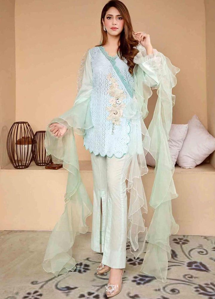 Zara Zubair Pret  Chikankari 3 Piece Suit  ZZ22FR Iris