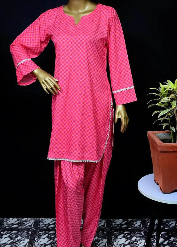 Zarah and Sarah Printed poly grip Suit Unstitched 2 Piece ZS24UC Mannequin Marvel - Casual Collection