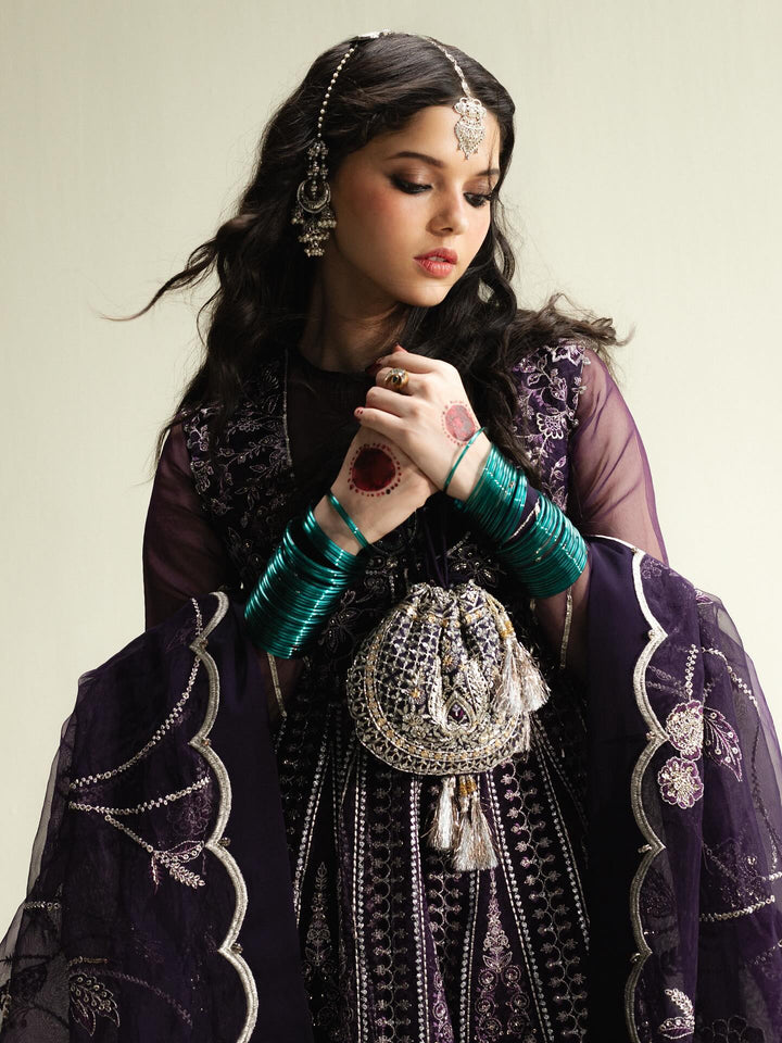 Zara Shahjahan Unstitched Wedding Embroidered Organza Suits 3 Piece ZS25WU D-3 Ziya - Wedding Collection