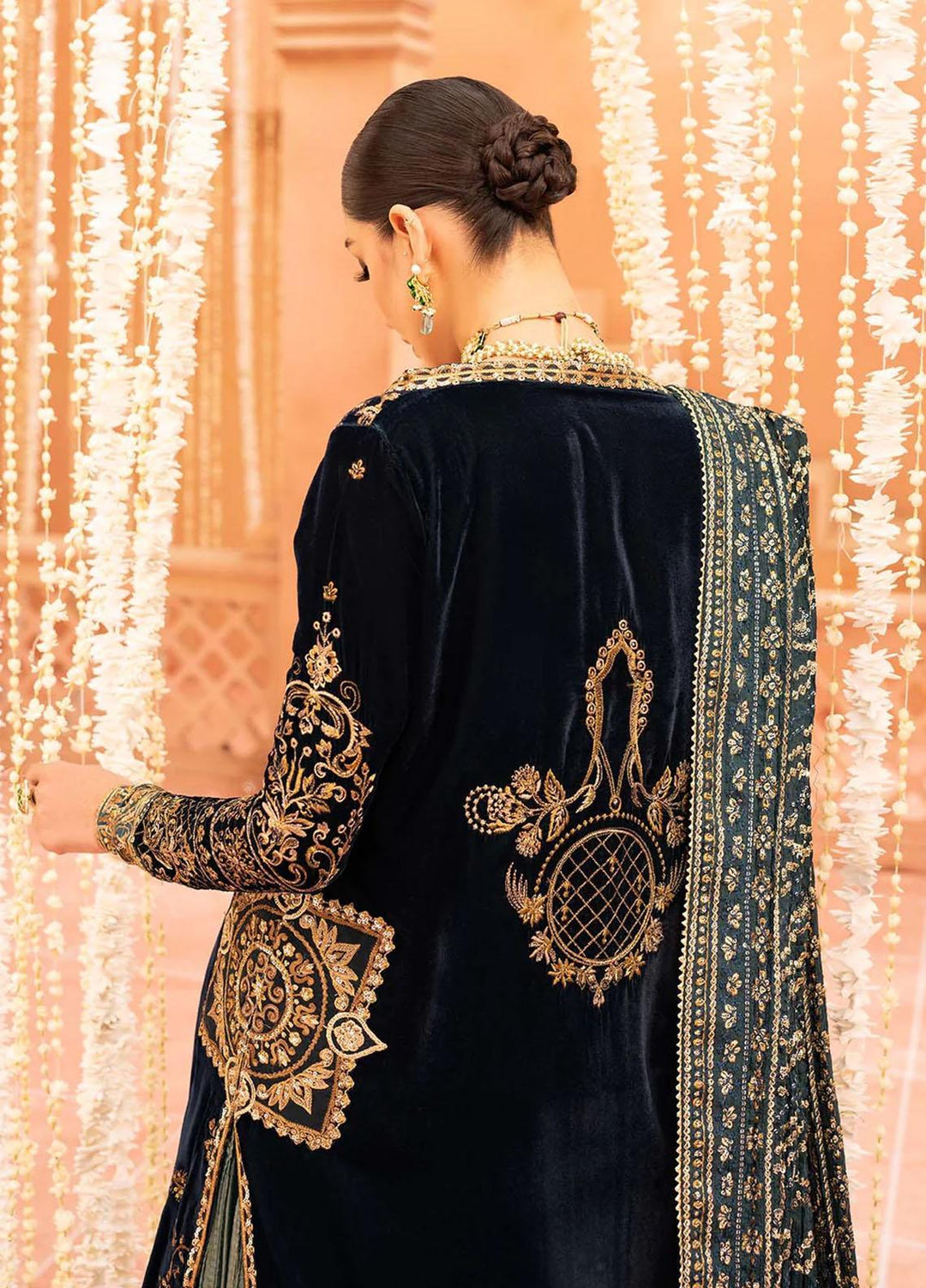 Zardozi By AIK Atelier Embroidered Velvet Suits Unstitched 3 Piece AIK23Z Look 01 - Premium Collection