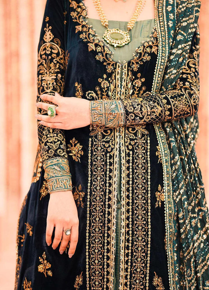 Zardozi By AIK Atelier Embroidered Velvet Suits Unstitched 3 Piece AIK23Z Look 01 - Premium Collection