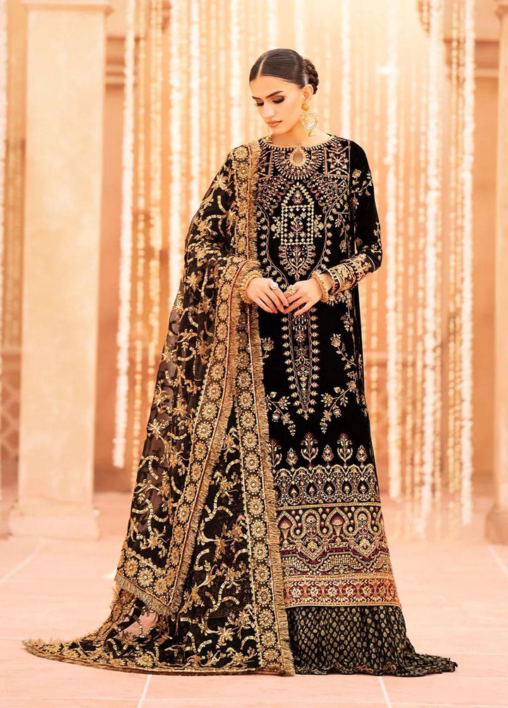 Zardozi By AIK Atelier Embroidered Velvet Suits Unstitched 3 Piece AIK23Z Look 02 - Premium Collection