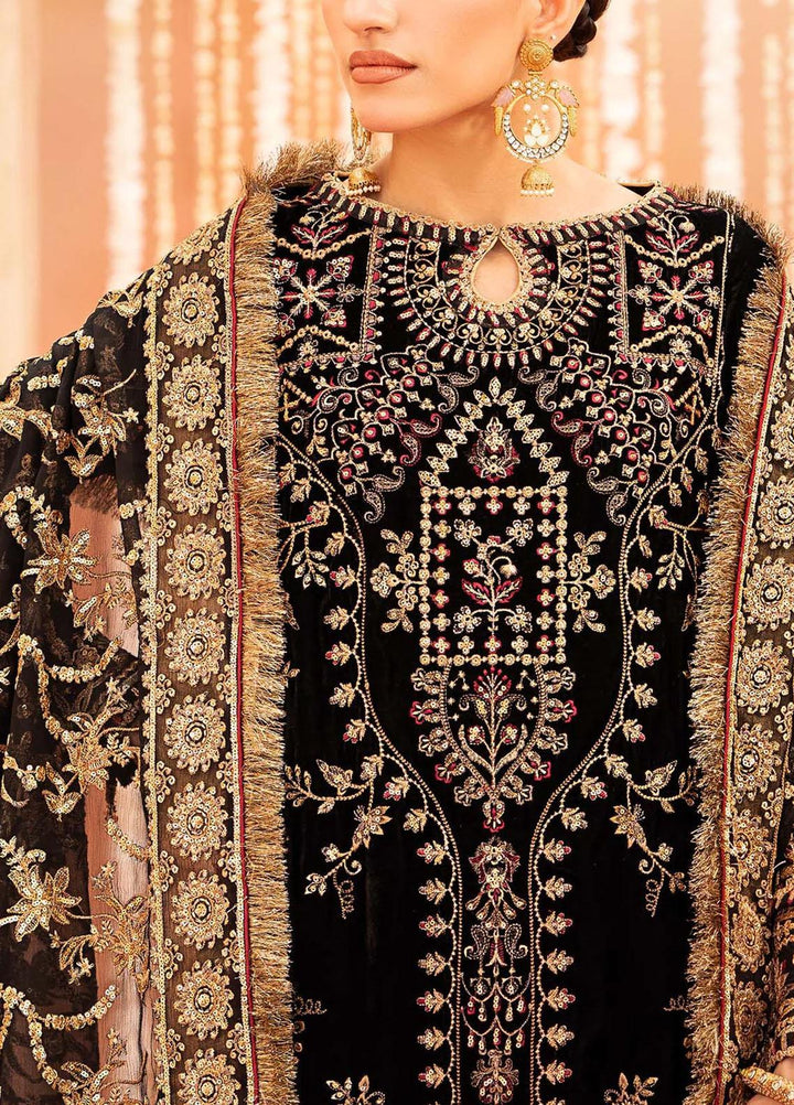 Zardozi By AIK Atelier Embroidered Velvet Suits Unstitched 3 Piece AIK23Z Look 02 - Premium Collection